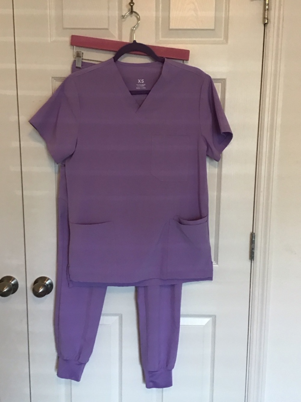Lavender V-Neck Scrub Set - XS